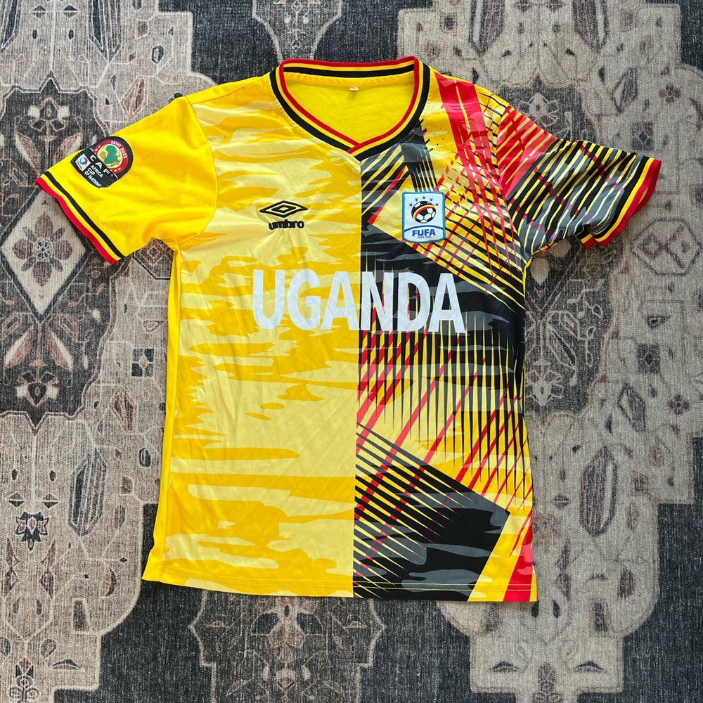 Umbro Uganda Yellow and Black Soccer Jersey